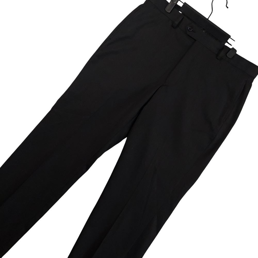 Tommy Hilfiger Dress Pants Men 34x32 Black Flat Front Formal Trousers